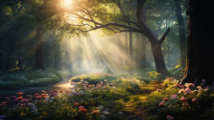 Photo gratuit belle saison de printemps forestière