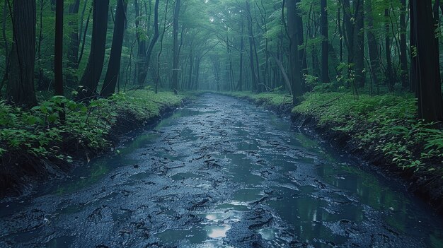 Belle scène de forêt japonaise