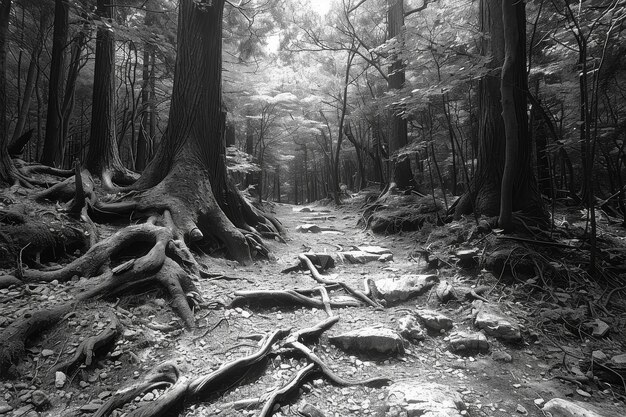 Belle scène de forêt japonaise