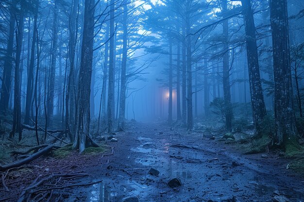 Belle scène de forêt japonaise