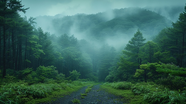 Photo gratuit belle scène de forêt japonaise