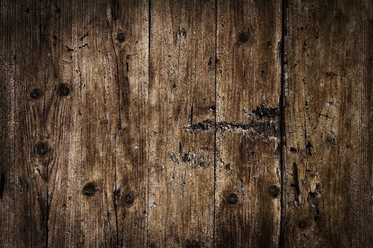 Belle toile de fond antique en bois foncé. Espace de copie.