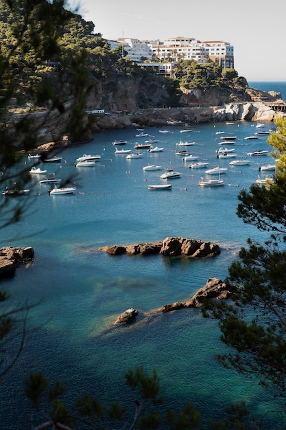 Belle vue avec des bateaux