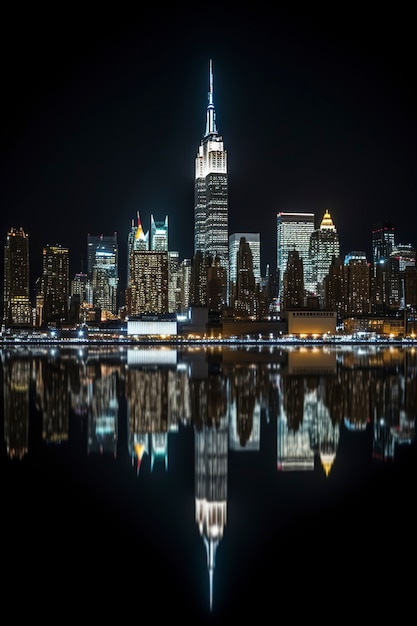 Photo gratuite belle vue sur new york avec l'empire state building