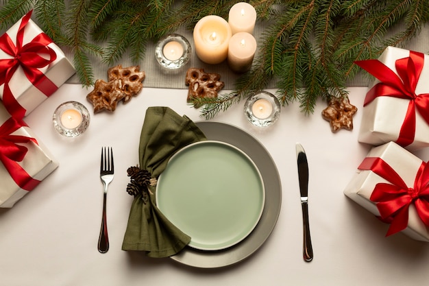 Belles et confortables scènes d'hiver de table