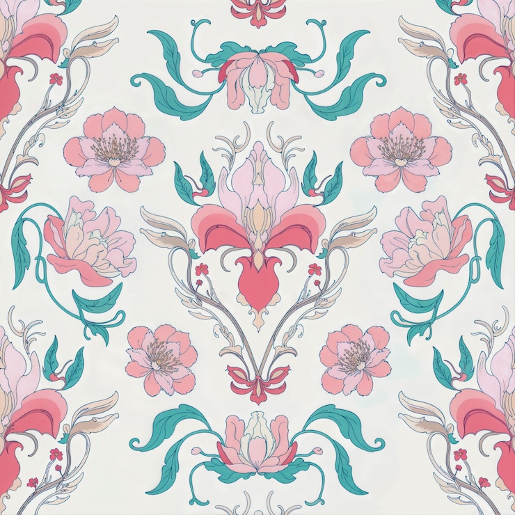 Photo gratuit de belles fleurs d'art nouveau
