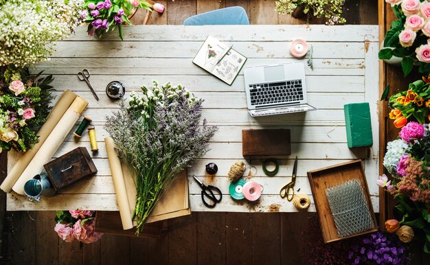 Belles fleurs fraîches Flora Shop Business Space Business