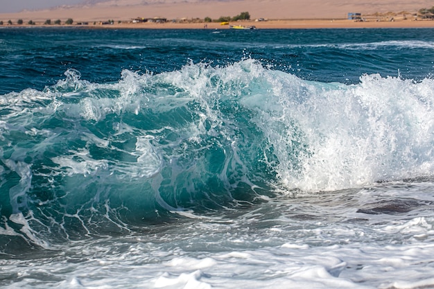 Belles mers déchaînées avec écume de mer et vagues.