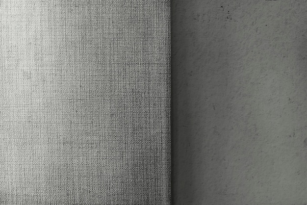 Béton gris et toile de fond texturé en tissu