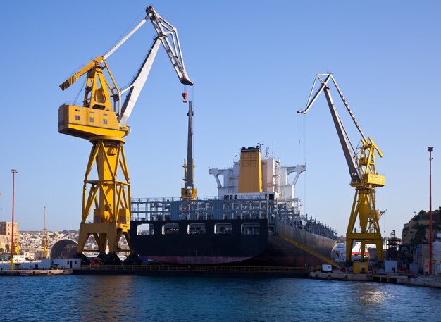 Big ship in dry dock