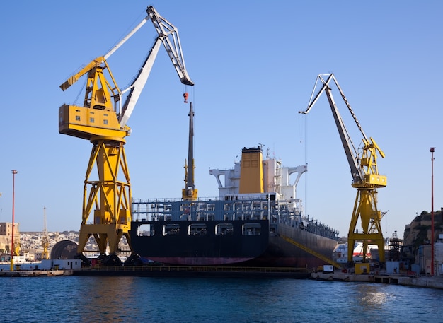 Big ship in dry dock