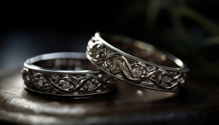 Photo gratuit les bijoux brillants symbolisent l'amour et l'unité dans le mariage générés par l'ia
