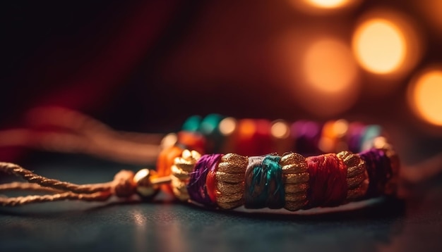 Photo gratuite les bijoux multicolores célèbrent la beauté et l'élégance de la culture indienne générées par l'ia