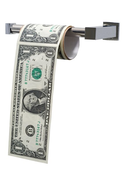 Billets de dollars papier toilette