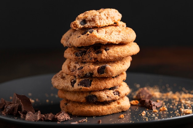 Biscuits au chocolat gros plan