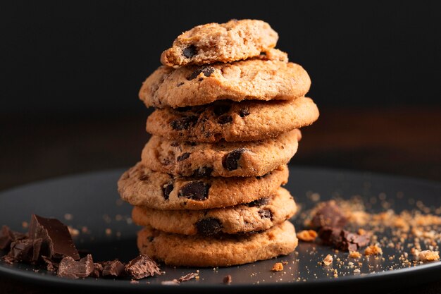 Biscuits au chocolat gros plan