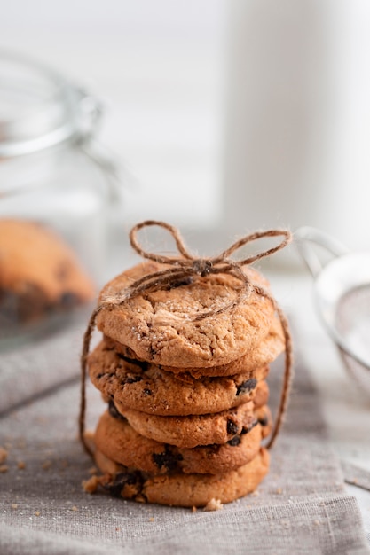 Biscuits au chocolat gros plan