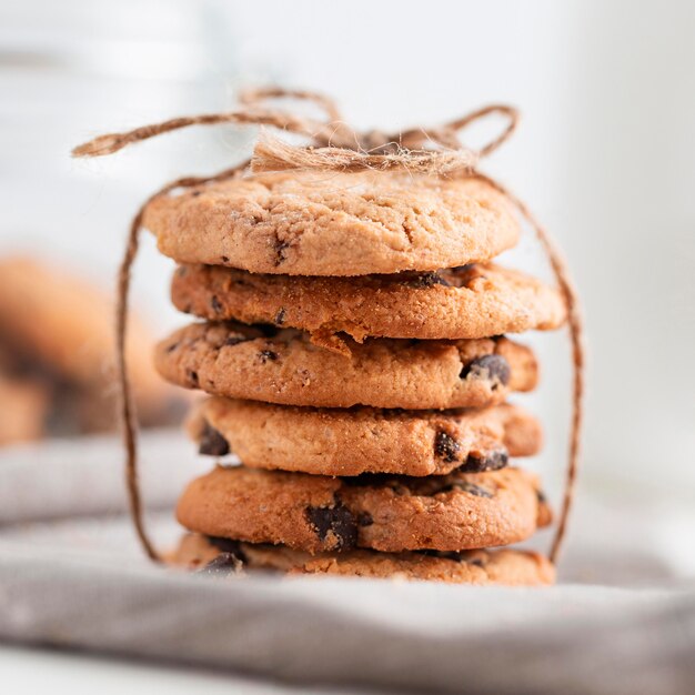 Biscuits au chocolat gros plan