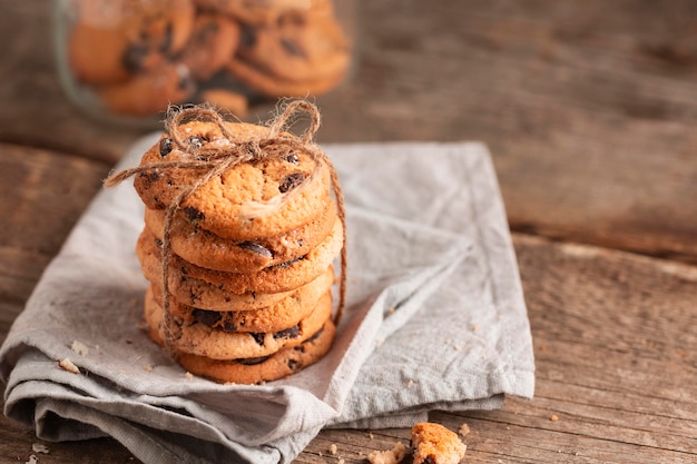 Biscuits au chocolat gros plan