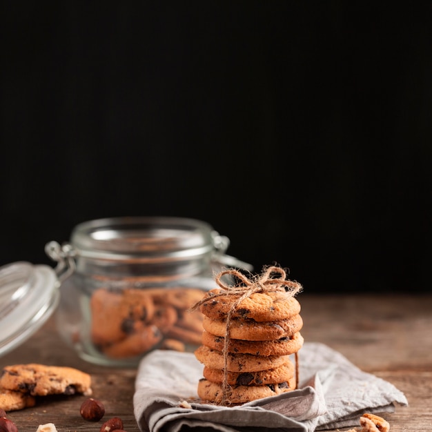 Photo gratuite biscuits au chocolat gros plan
