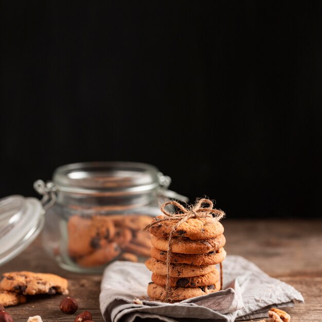 Biscuits au chocolat gros plan