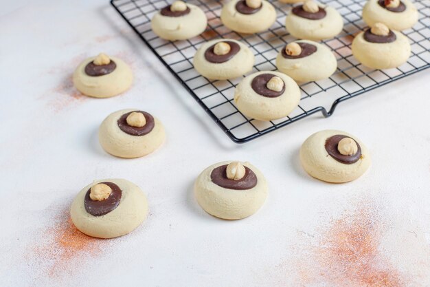 Biscuits aux noisettes aux noisettes, vue du dessus