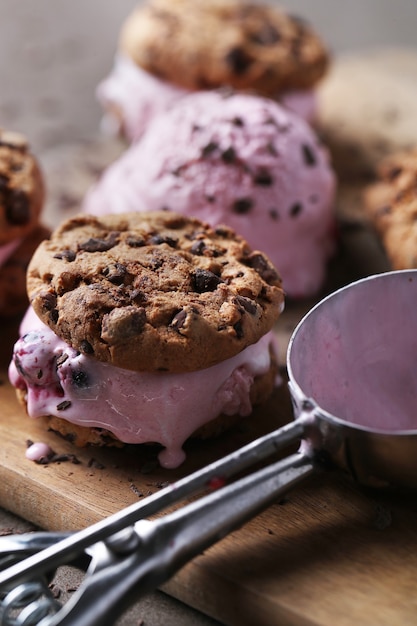 Photo gratuite biscuits à la crème glacée