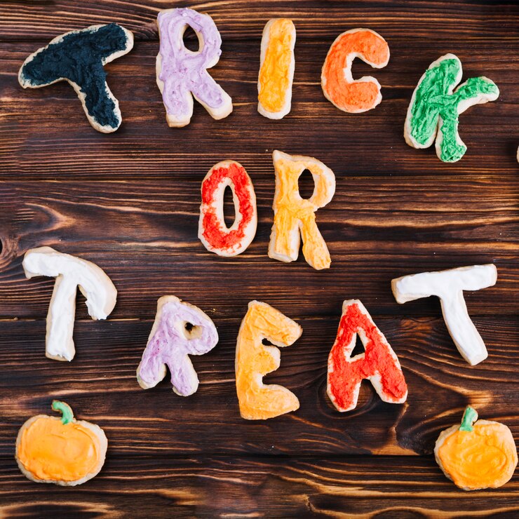 Photo gratuit biscuits de halloween en gros plan