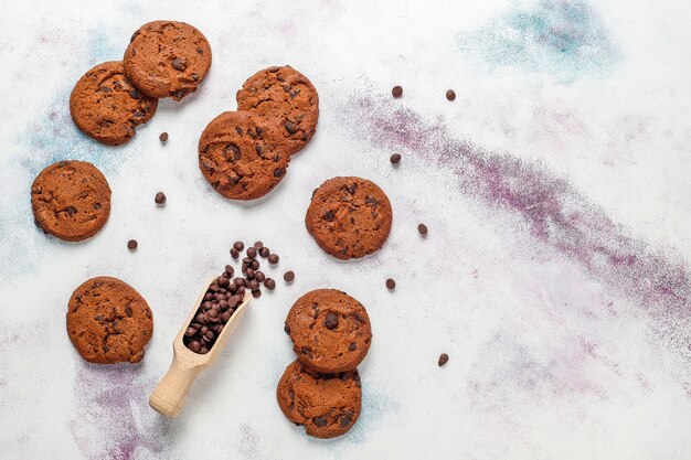 Biscuits sans gluten aux pépites de chocolat.