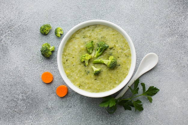 Bisque de brocolis et carottes