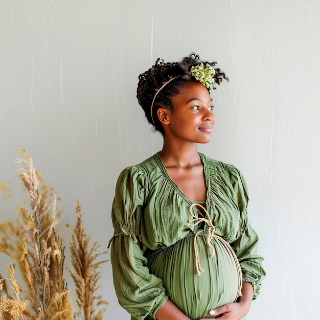 Photo gratuite black pregnant woman posing