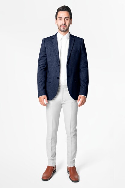 Blazer homme bleu marine business wear fashion full body