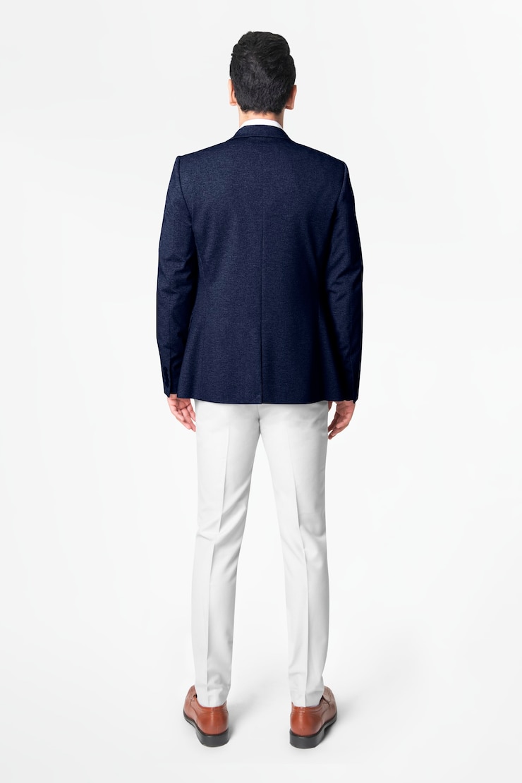 Photo gratuit blazer homme bleu marine business wear fashion vue arrière