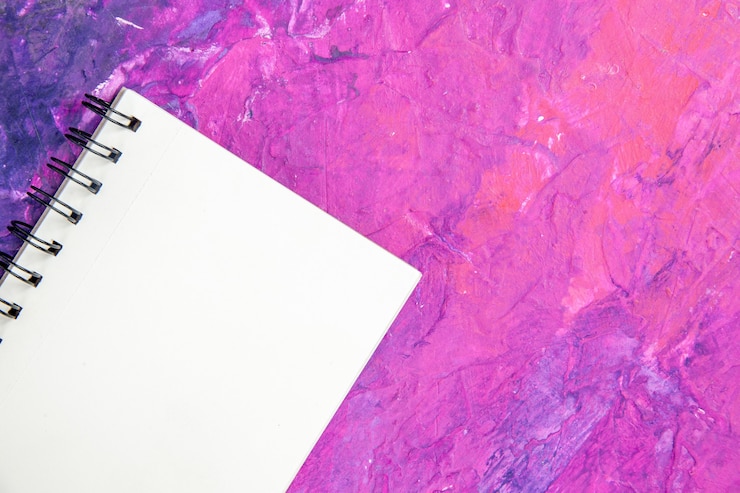 Photo gratuit bloc-notes ouvert vide vue de dessus
