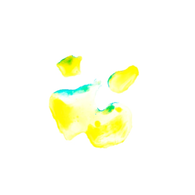 Blots de peinture jaune et bleu