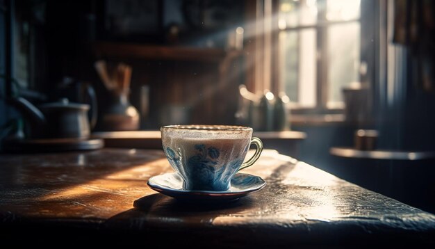 Photo gratuite boissons mousseuses dans un café rustique avec des machines modernes générées par l'ia