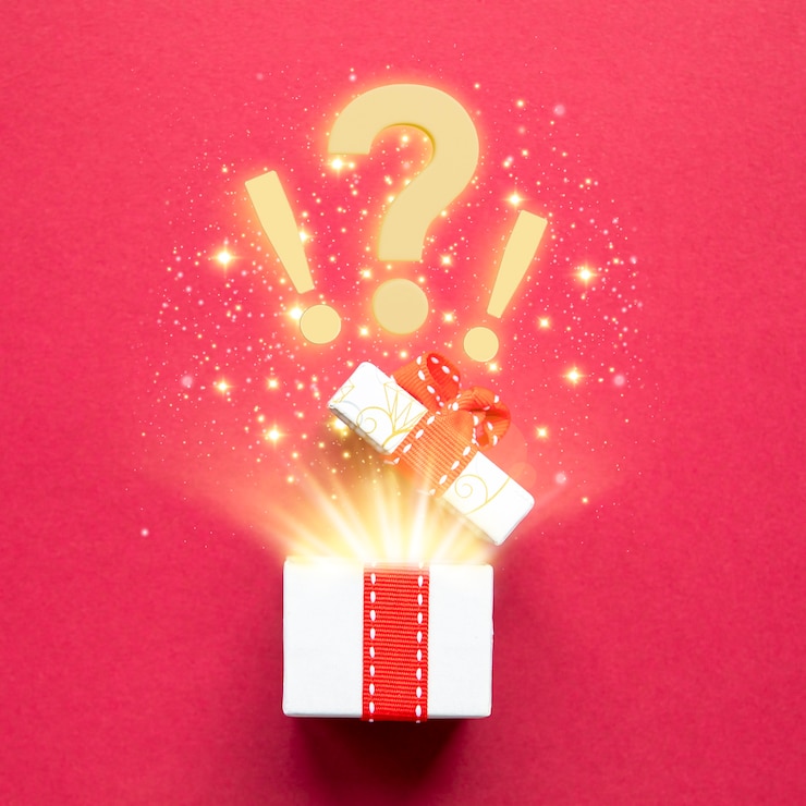 Photo gratuit boîte mystère avec concept de cadeaux
