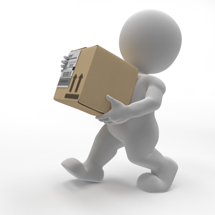 Photo gratuit boîtes de transport 3d morph man