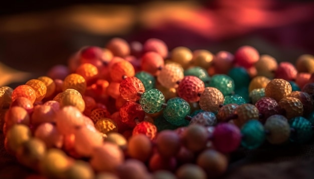 Photo gratuite un bol de perles colorées avec le mot golf dessus