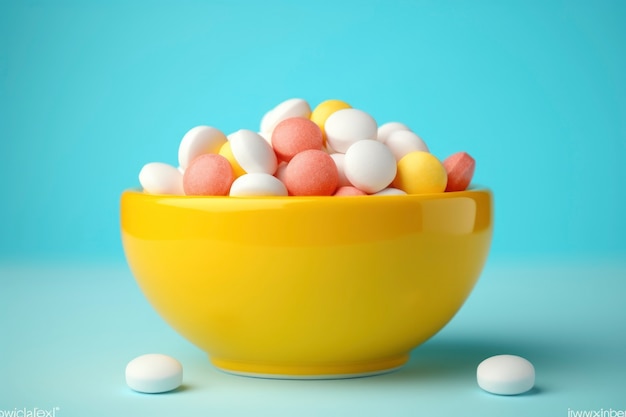 Photo gratuite bonbons délicieux dans un bol