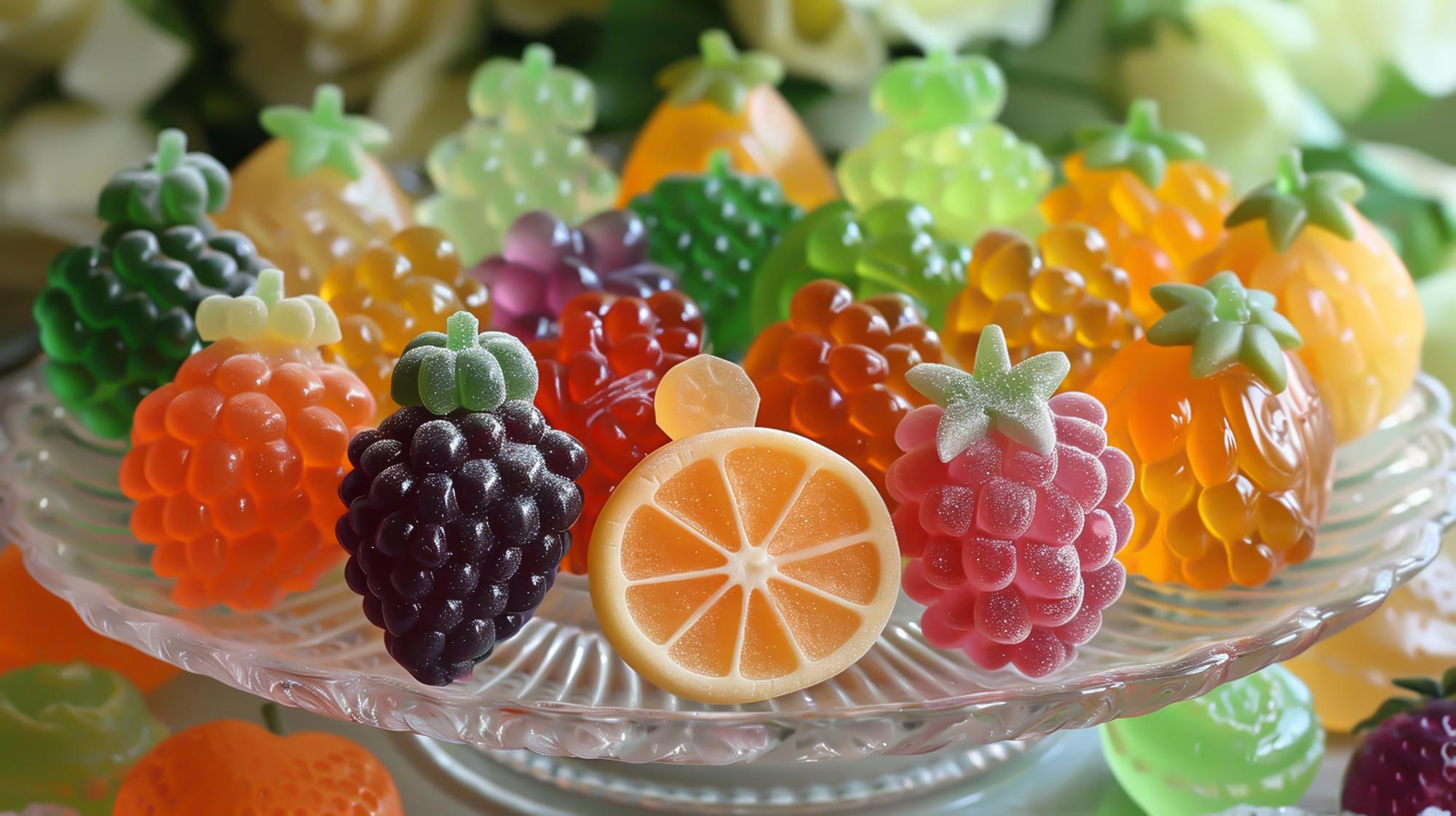 Photo gratuite bonbons sous forme de fruits