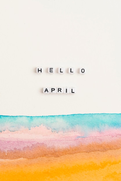 Photo gratuite bonjour april perles texte typographie