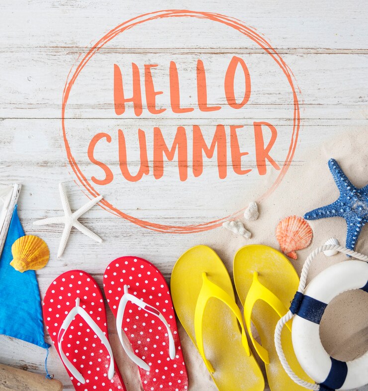 Photo gratuit bonjour summer vacation message sign concept