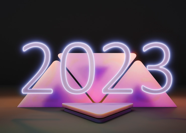 Photo gratuit bonne année avec néon