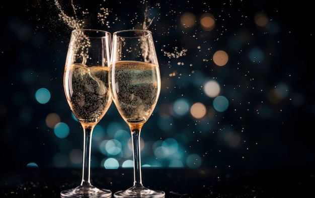 Photo gratuite bonne fête du nouvel an avec un verre