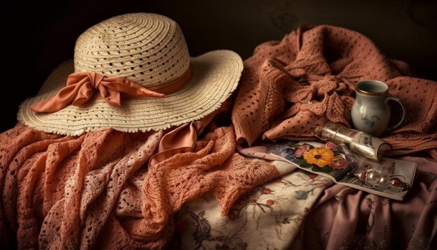 Le bonnet en laine tissée offre une chaleur et une mode automnales générées par l'IA