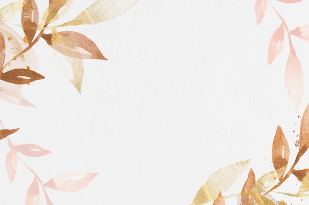Bordure De Feuille Aquarelle Fond Blanc Avec Espace De Conception