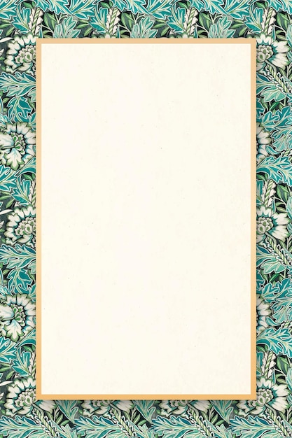 Bordure florale de vecteur de cadre ornemental vintage style William Morris