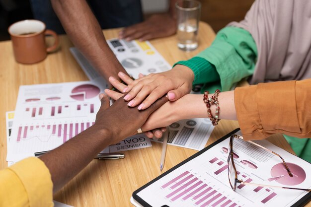 Bouchent le concept de travail d'équipe