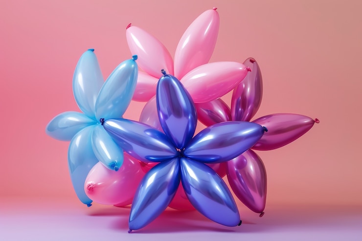 Photo gratuit une boucle de ballon en forme de fleur